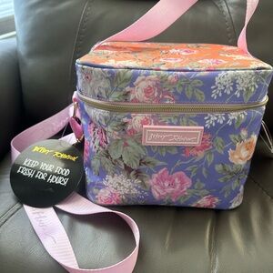 Betsey Johnson Purple and Pink Lunch Bag with Floral Design